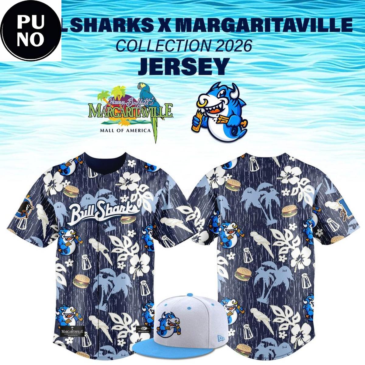 Durham Bulls 2026 Bull Sharks x Margaritaville Personalized Baseball Jersey