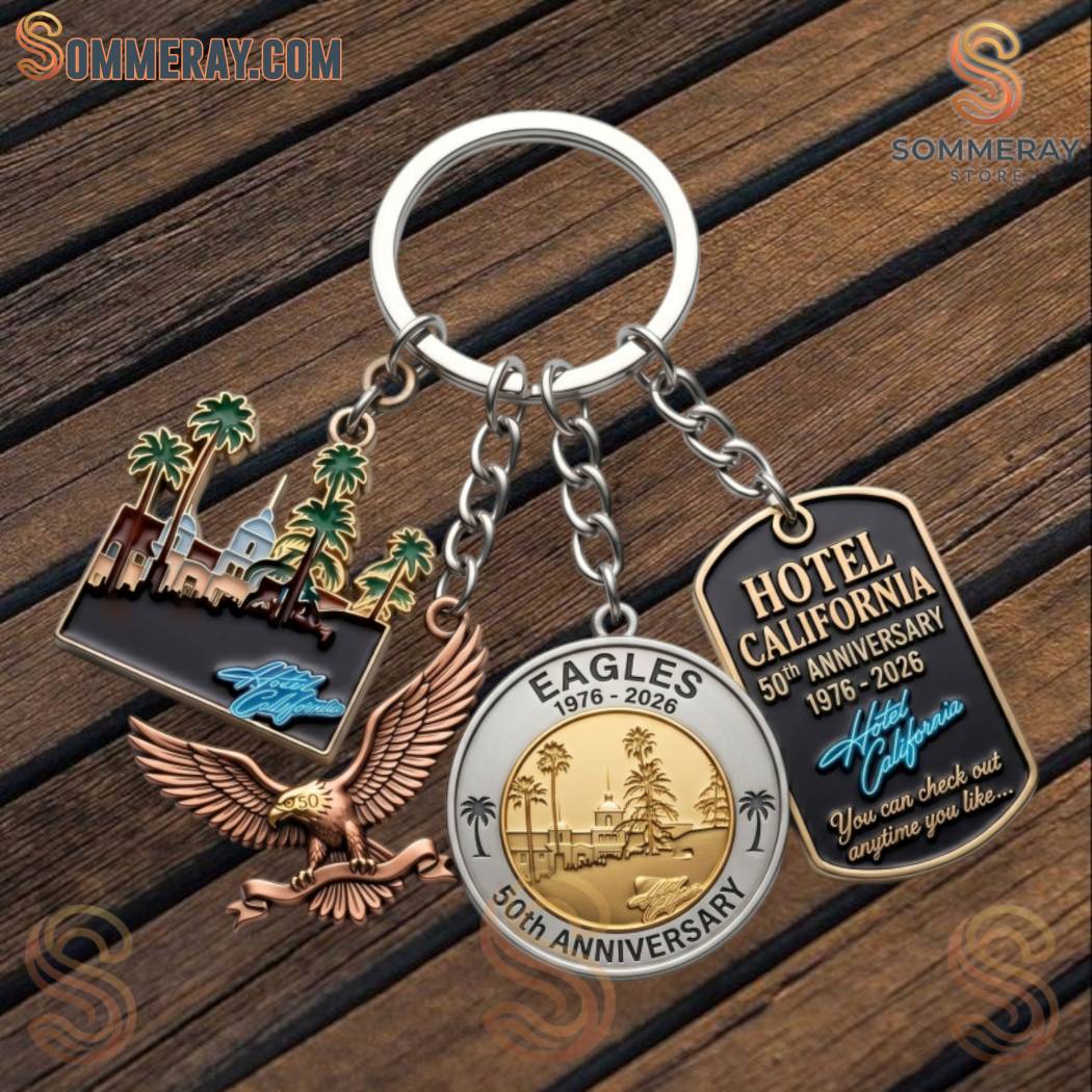 Eagles Hotel California 50th Anniversary Keychain