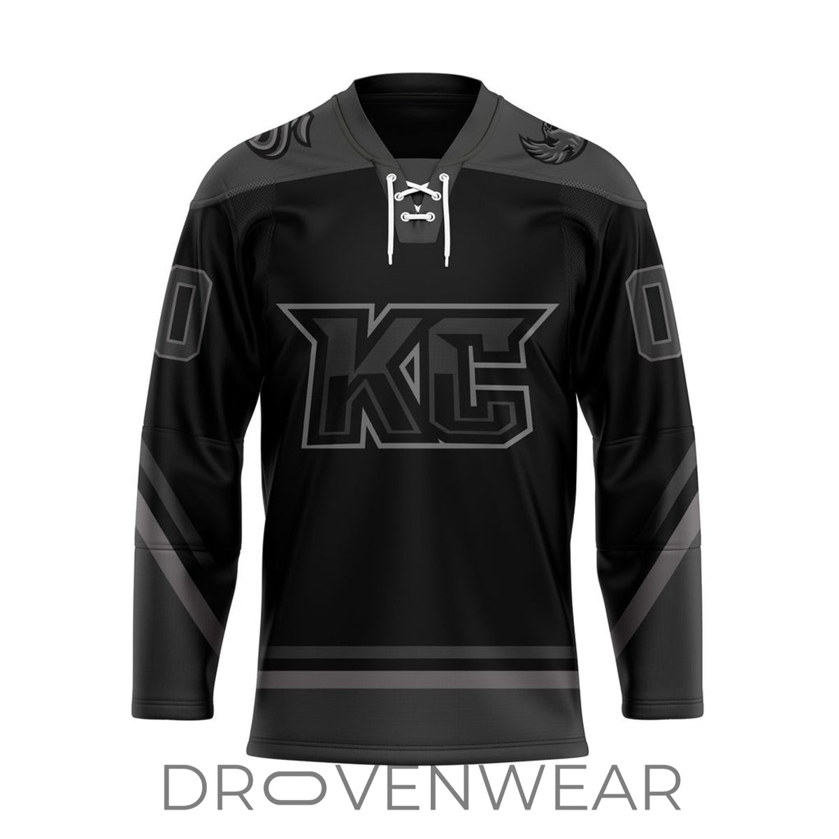 Echl Kansas City Mavericks Personalized 2026-27 Blackout Lace-up Hockey Jersey