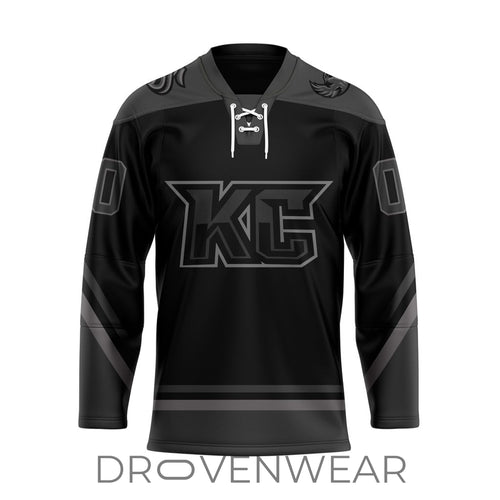 Echl Kansas City Mavericks Personalized 2026-27 Blackout Lace-up Hockey Jersey