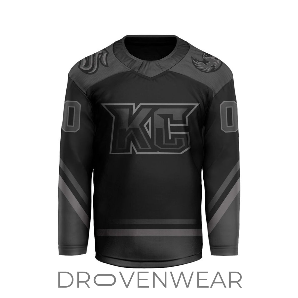 Echl Kansas City Mavericks Personalized 2026-27 Blackout V-shaped Hockey Jersey