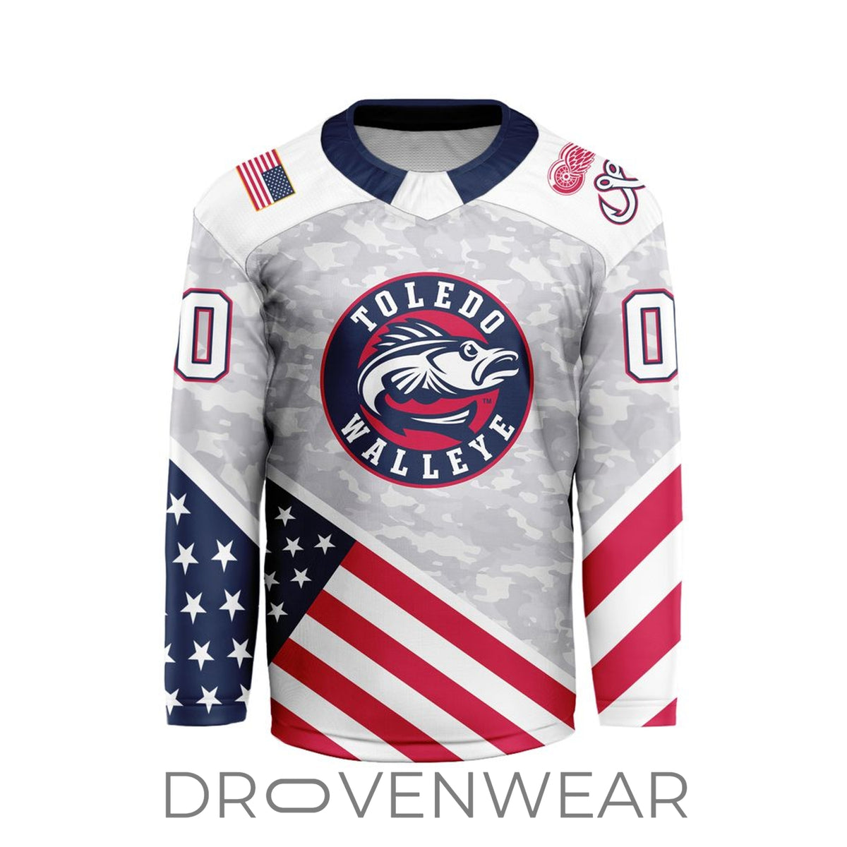 Echl Toledo Walleye Personalized 2026-27 Military Appreciation V-shaped Hockey Jersey