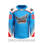 Echl Trenton Ironhawks Personalized 2026-27 Blue V-shaped Hockey Jersey