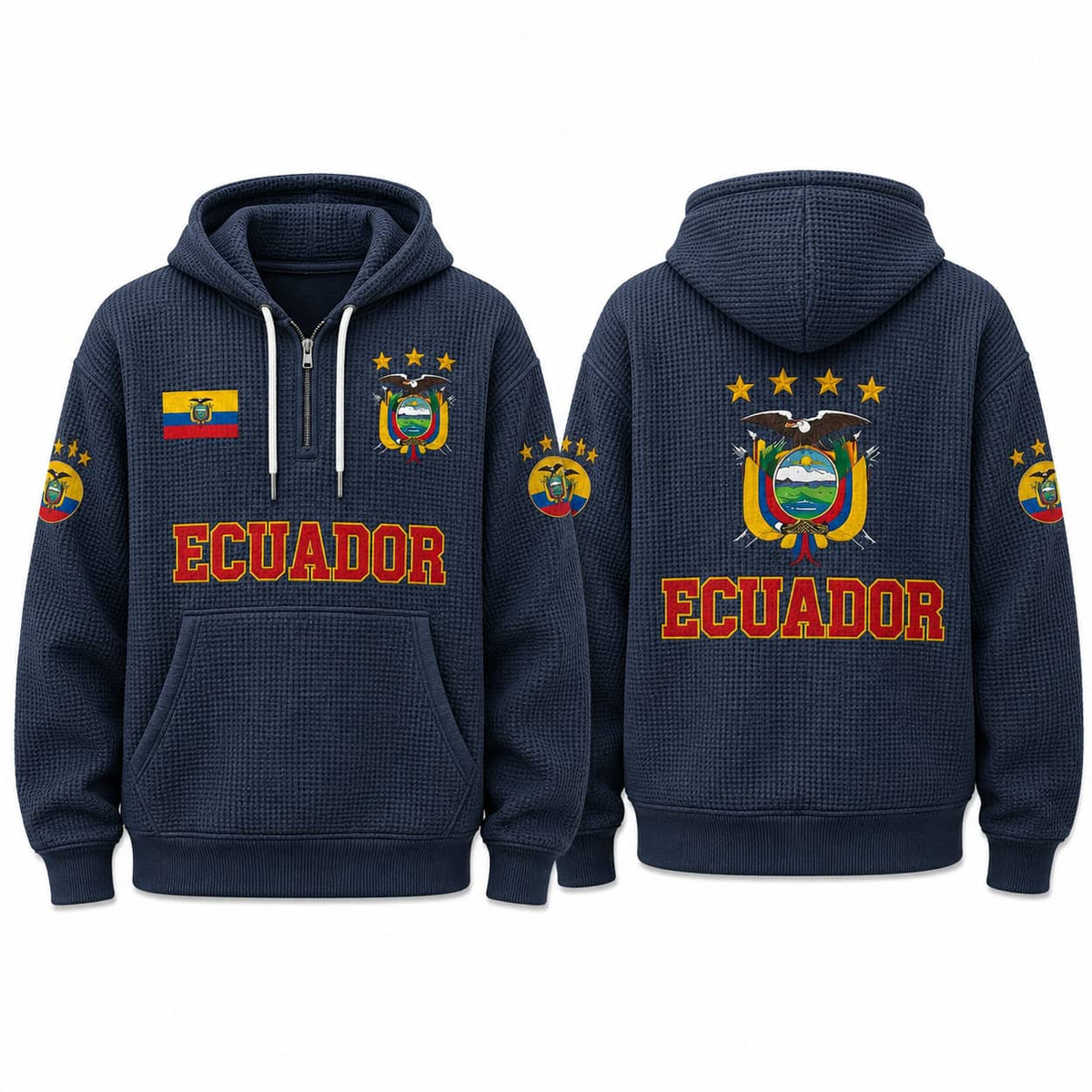 Ecuador World Cup 2026 Waffle Quarter Zip Hoodie