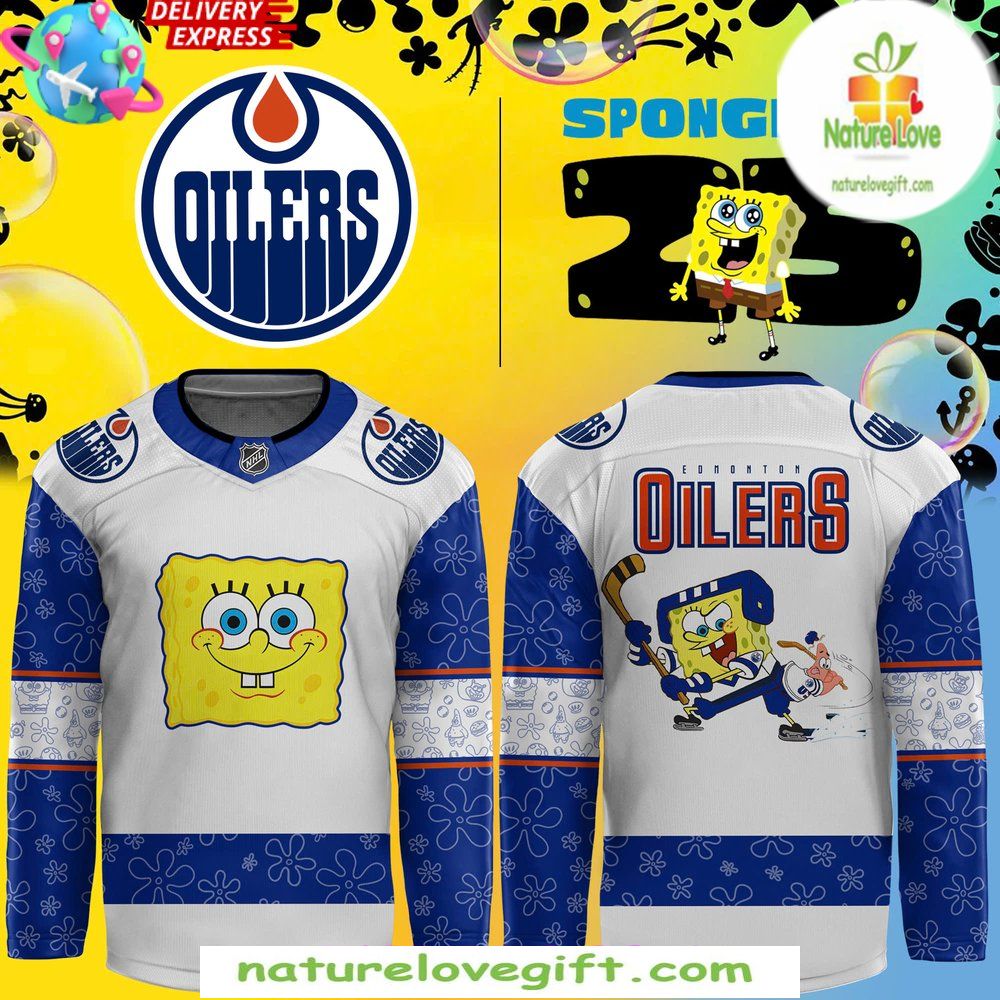 Edmonton Oilers Spongebob Hockey Jersey 25th Anniversary Special