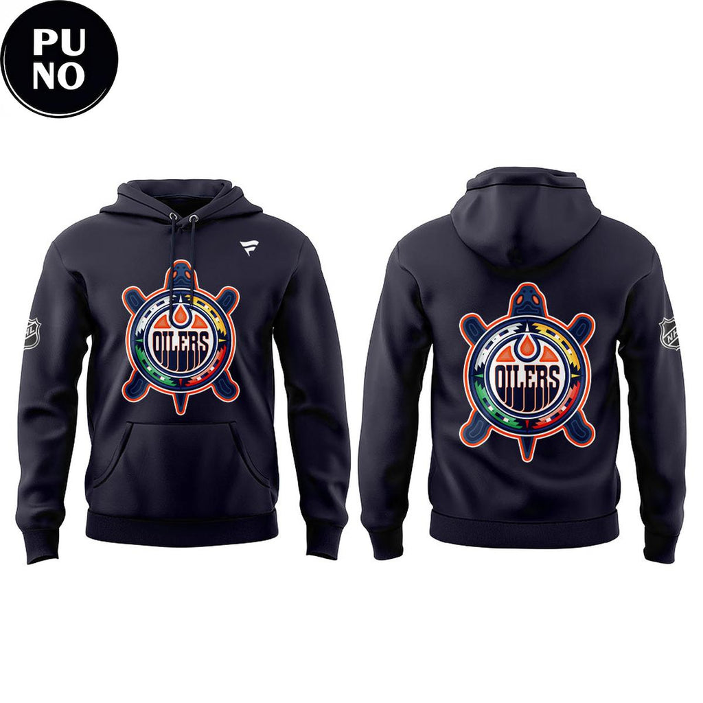 Edmonton Oilers x Indigenous Celebration Night 2026 Turtle Island Logo Hoodie T-Shirt