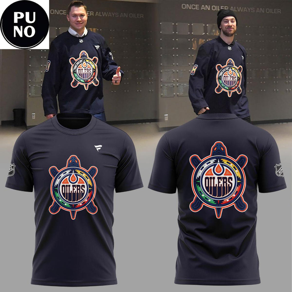 Edmonton Oilers x Indigenous Celebration Night 2026 Turtle Island Logo Hoodie T-Shirt