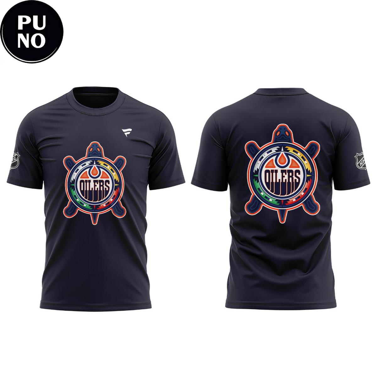 Edmonton Oilers x Indigenous Celebration Night 2026 Turtle Island Logo Hoodie T-Shirt