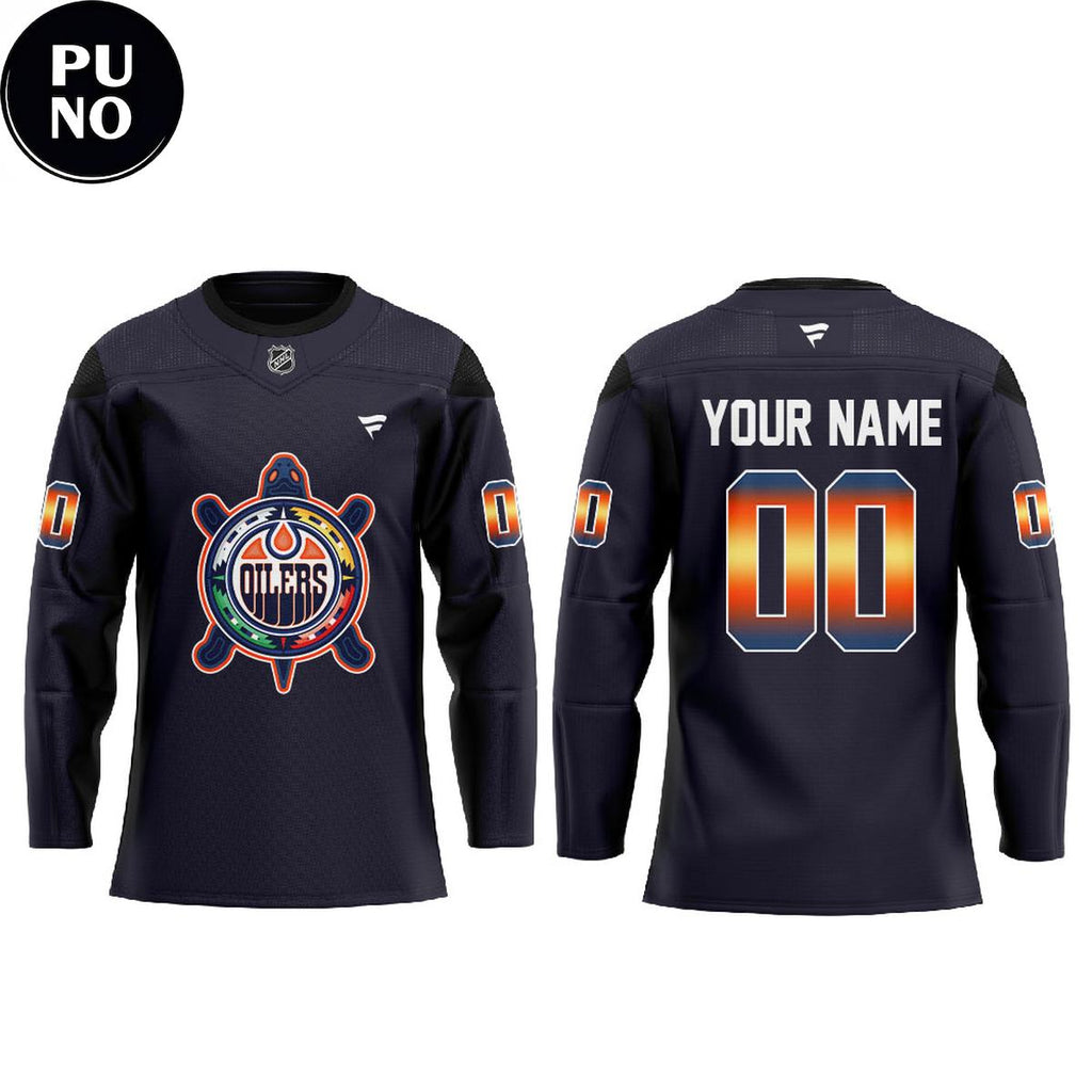 Edmonton Oilers x Indigenous Celebration Night 2026 Turtle Island Logo Personalized Hockey Jersey