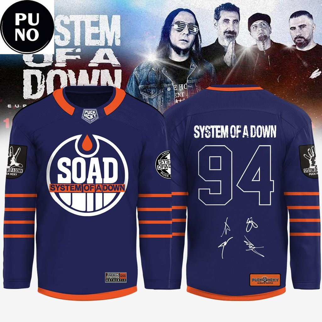 Edmonton Oilers x System of a Down EU/UK Stadium Tour 2026 Personalized Hockey Jersey