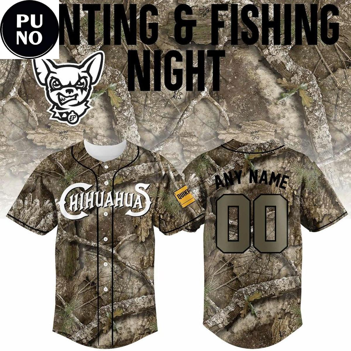 El Paso Chihuahuas Hunting and Fishing Night 2026 Personalized Baseball Jersey
