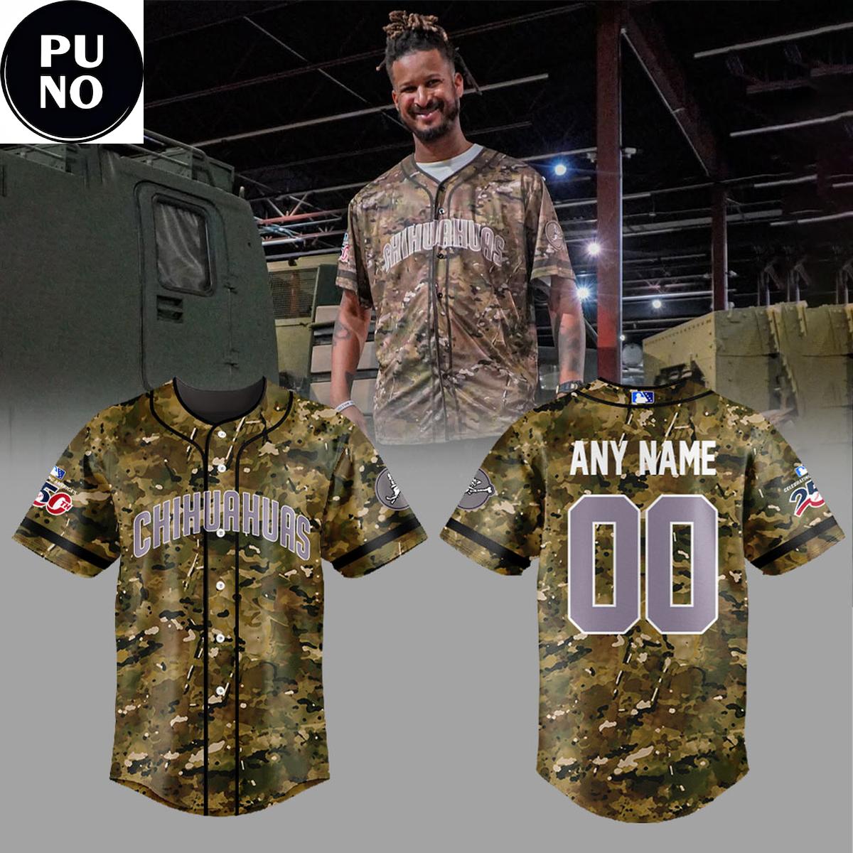 El Paso Chihuahuas Military Appreciation Night 2026 Personalized Baseball Jersey