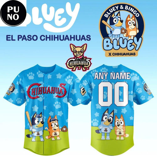 El Paso Chihuahuas x Bluey 2026 Personalized Baseball Jersey