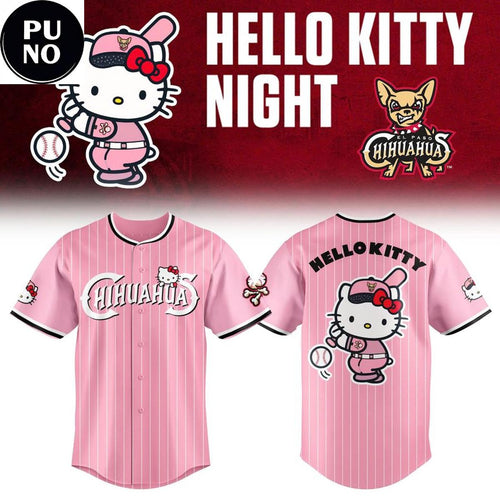 El Paso Chihuahuas x Hello Kitty Pink Night 2026 Baseball Jersey