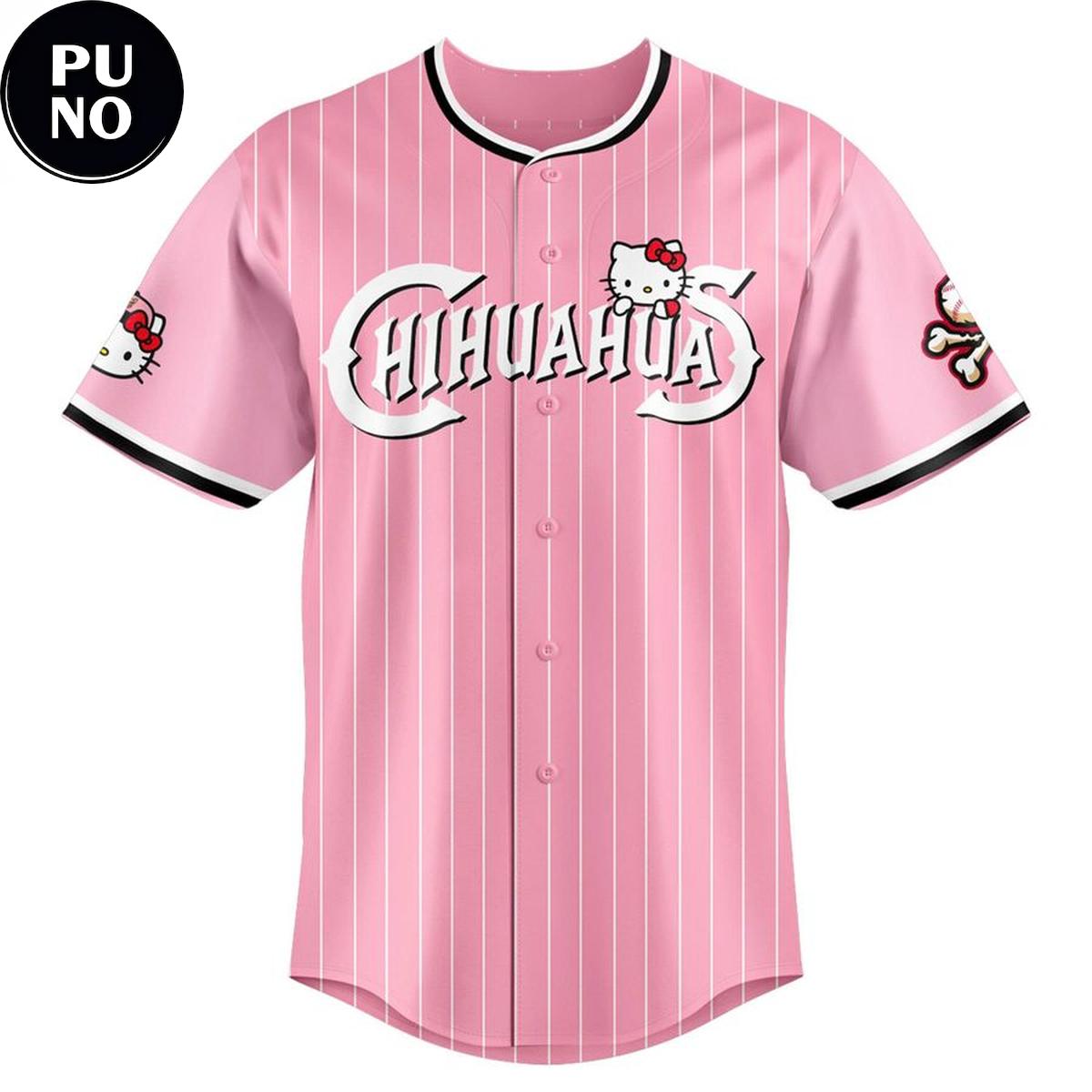 El Paso Chihuahuas x Hello Kitty Pink Night 2026 Baseball Jersey