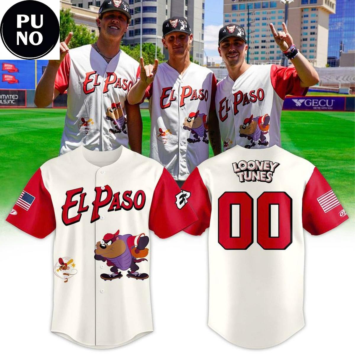El Paso Chihuahuas x Looney Tunes Night 2026 Personalized Baseball Jersey
