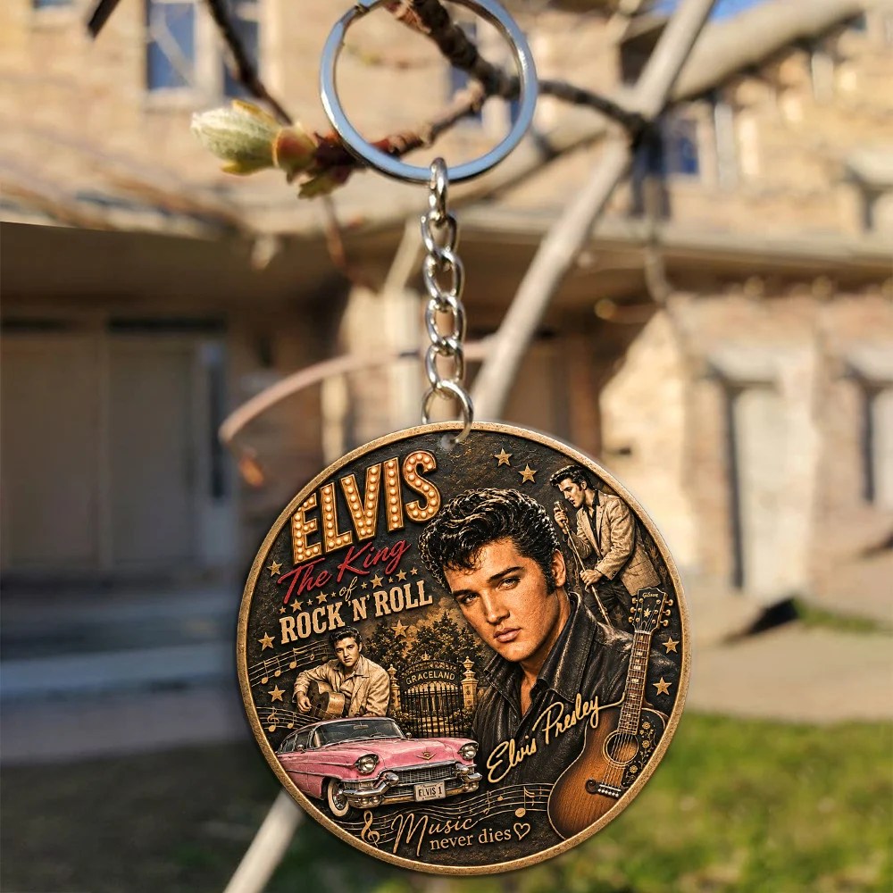 Elvis Presley Custom Shape 2-sided Keychain – MAITM15472