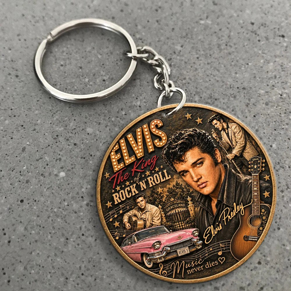 Elvis Presley Custom Shape 2-sided Keychain – MAITM15472