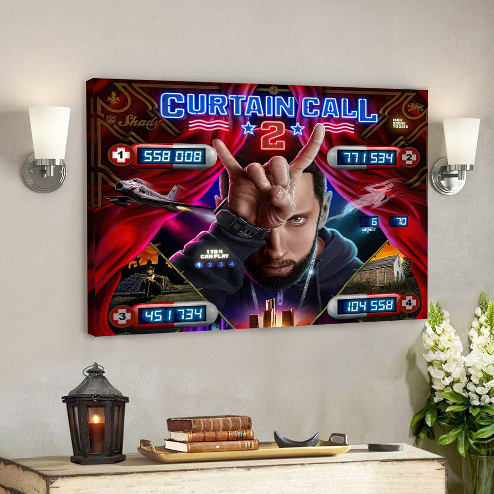 Eminem New Greatest Hits Album Curtain Call 2 Poster Canvas