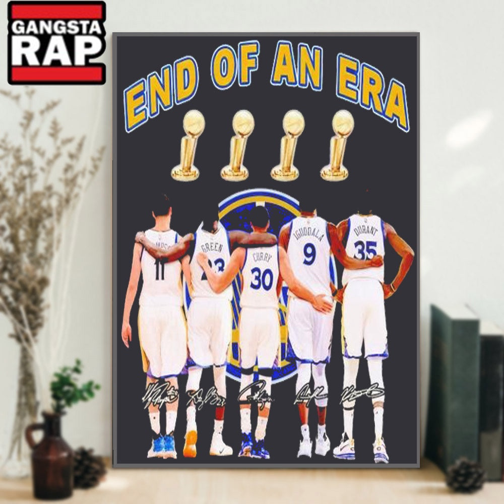 End Of An Era Golden State Warriors NBA Signature Poster Canvas Art