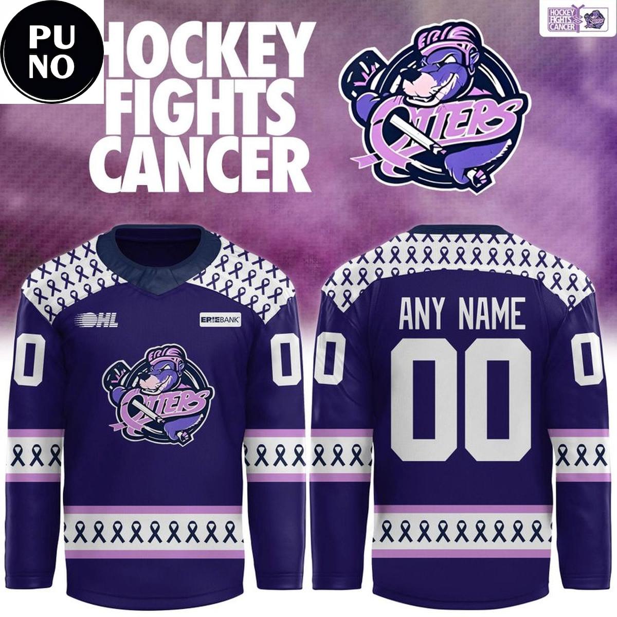 Erie Otters Hockey Fights Cancer 2026 Personalized Hockey Jersey