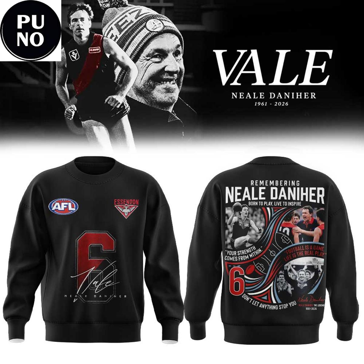 Essendon Bombers AFL Remembering Neale Daniher 1961-2026 Hoodie T-Shirt
