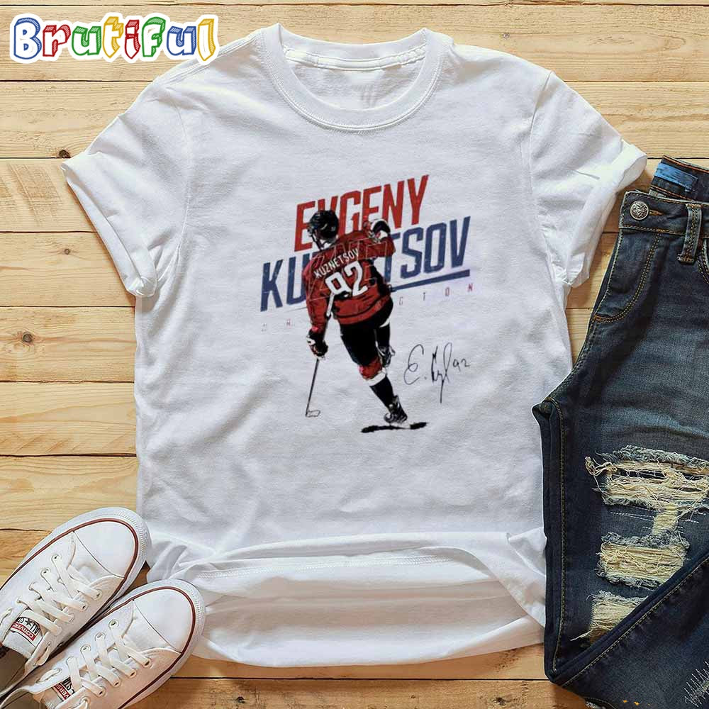 Evgeny Kuznetsov Signature Russian Professional Ice Hockey Forward Washington Goal Celebration Shirt