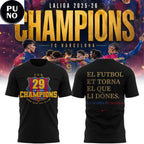 FC Barcelona La Liga 2025-26 Champions Hoodie T-Shirt