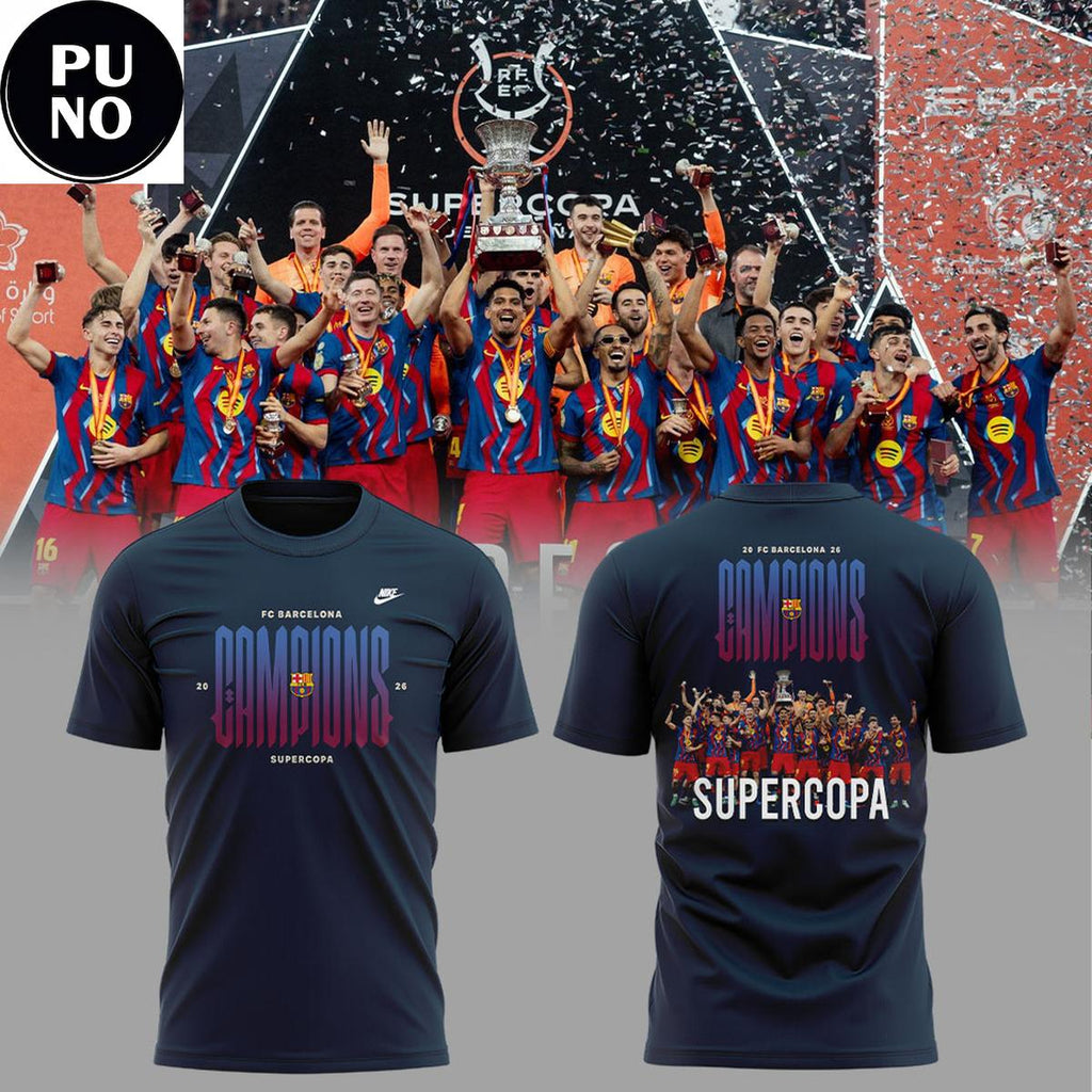 FC Barcelona Superchampions 2025_26 Spanish Super Cup Champions Hoodie T-Shirt
