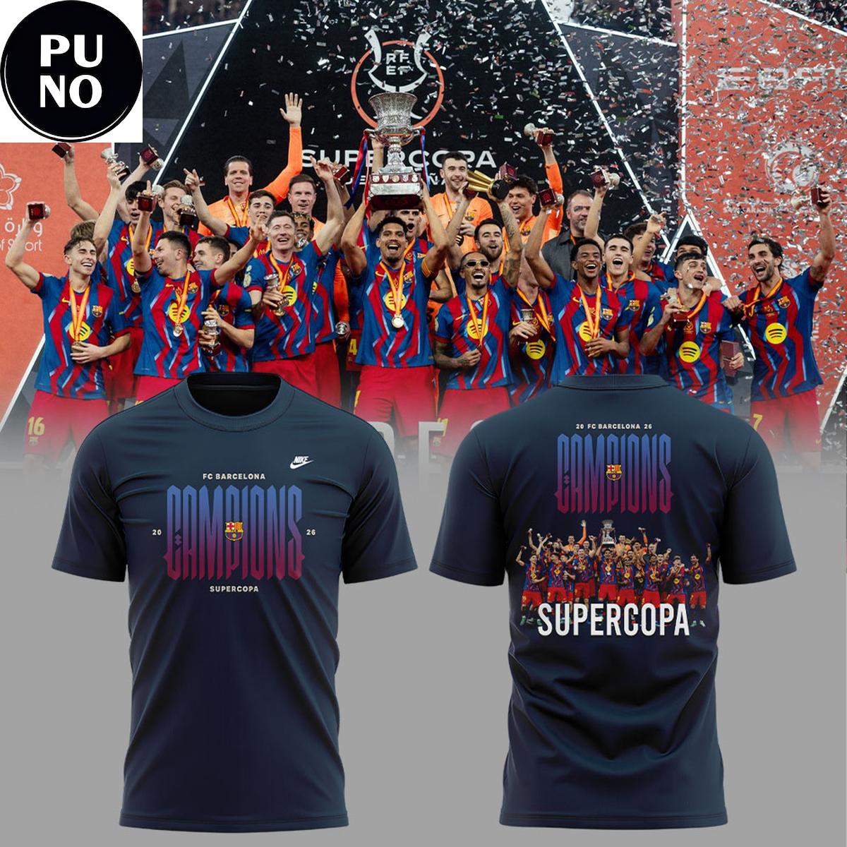 FC Barcelona Superchampions 2025_26 Spanish Super Cup Champions Hoodie T-Shirt