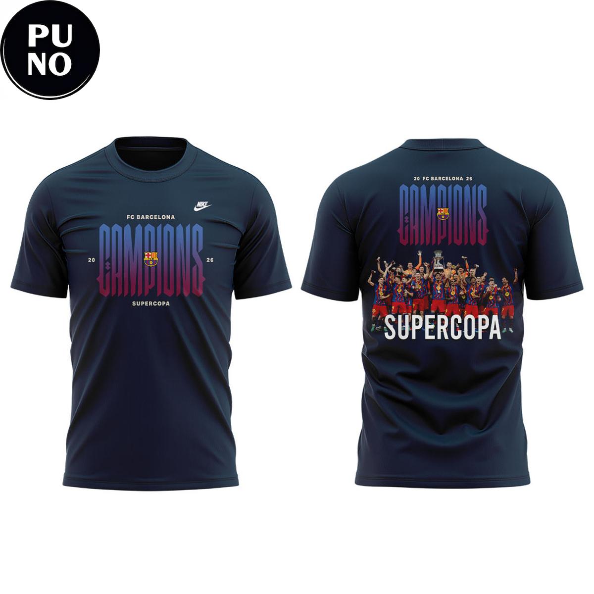 FC Barcelona Superchampions 2025_26 Spanish Super Cup Champions Hoodie T-Shirt