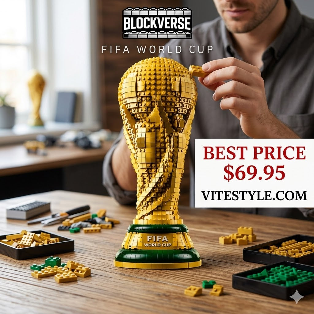 FIFA World Cup Golden Championship Trophy Brick Lego Building