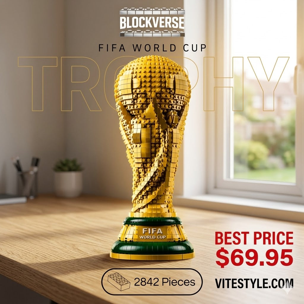 FIFA World Cup Golden Championship Trophy Brick Lego Building