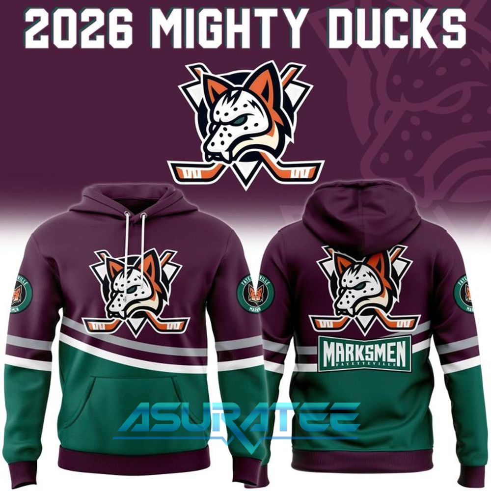 Fayetteville Marksmen 2026 Mighty Ducks Night Special Hoodie, Cap