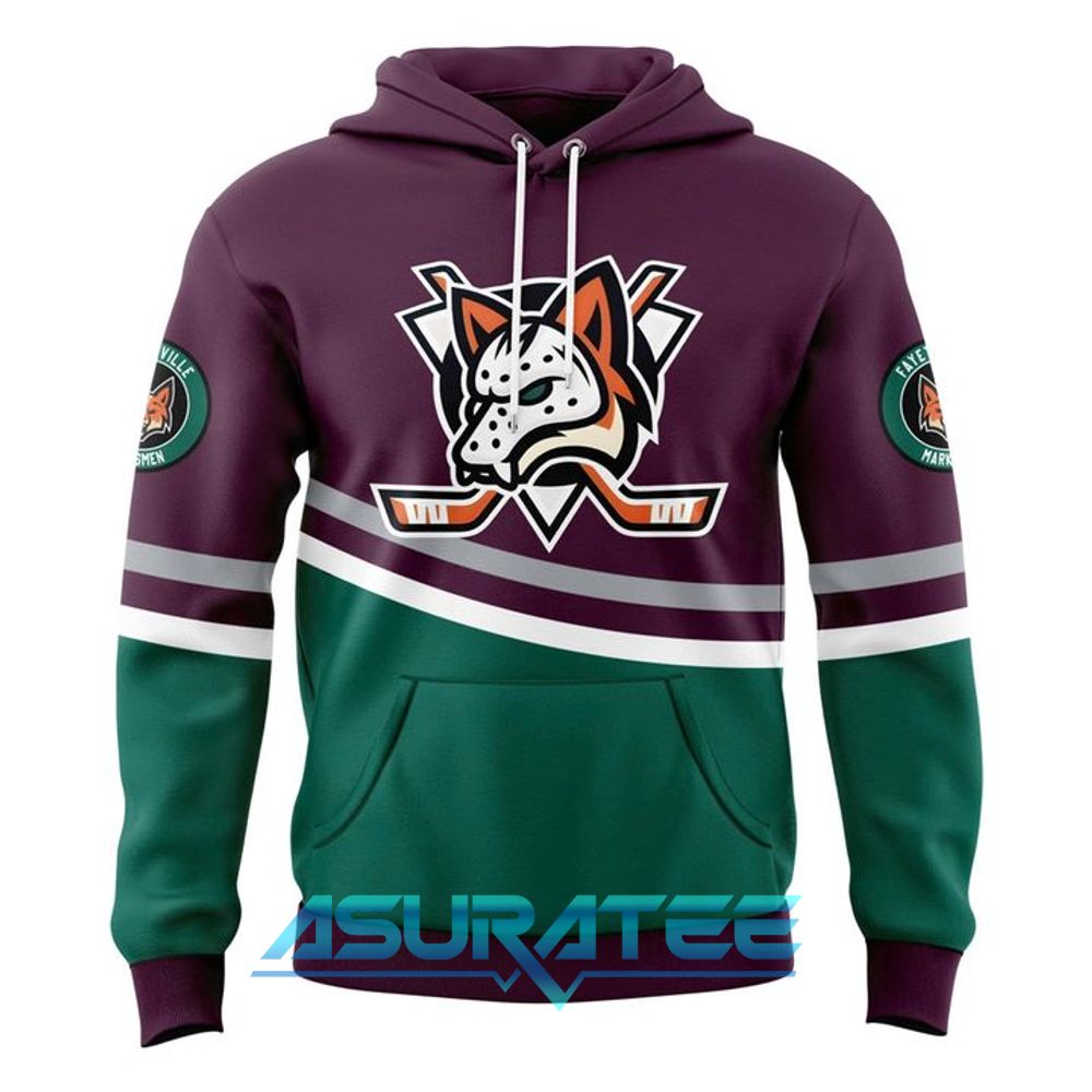 Fayetteville Marksmen 2026 Mighty Ducks Night Special Hoodie, Cap
