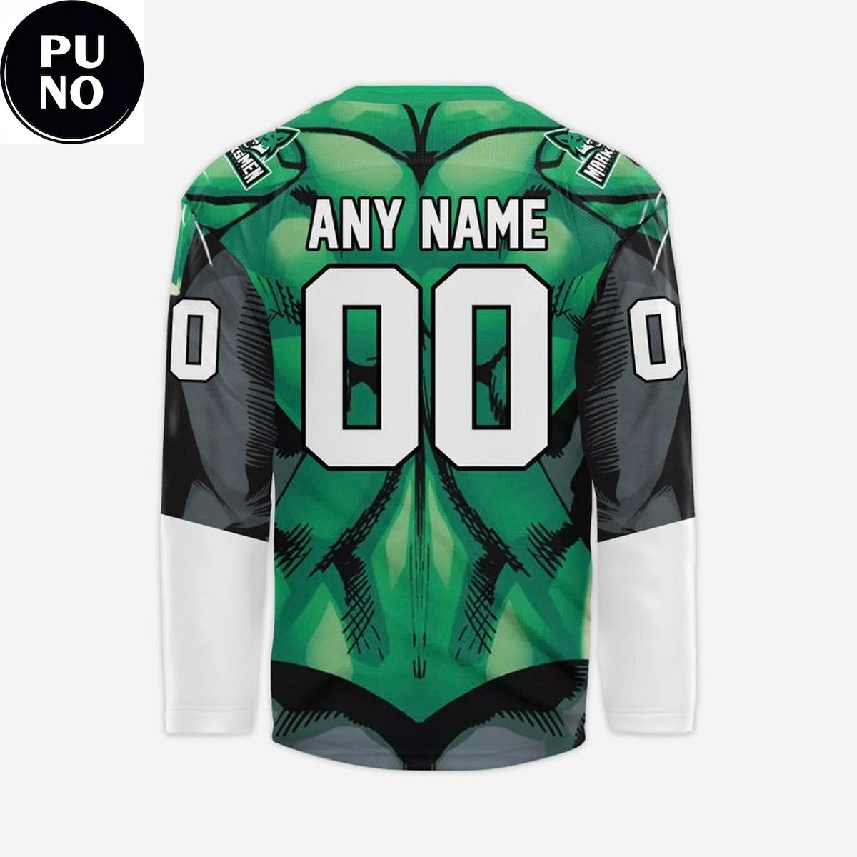 Fayetteville Marksmen x Heroes Night 2026 Green Lantern Personalized Hockey Jersey