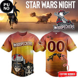 Fayetteville Woodpeckers 2026 Star Wars Night Personalized Baseball Jersey