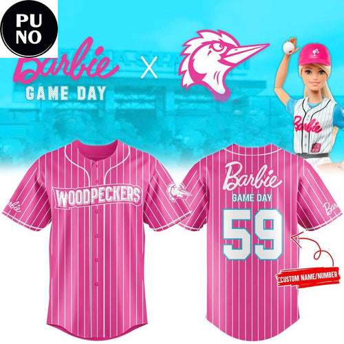 Fayetteville Woodpeckers x Barbie Game Day 2026 Baseball Jersey