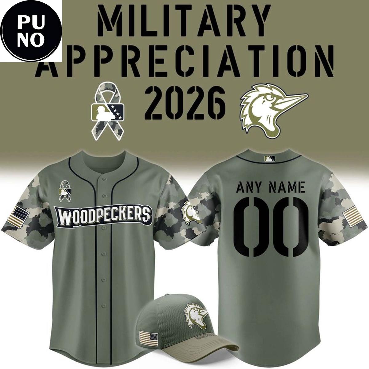 Fayetteville Woodpeckers x Military Appreciation Night 2026 Personalized Baseball Jersey