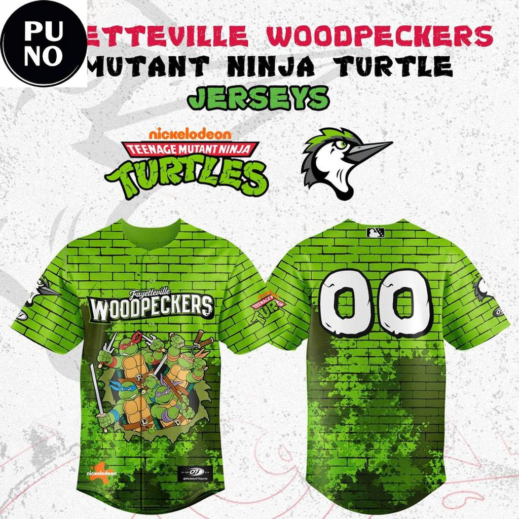 Fayetteville Woodpeckers x Teenage Mutant Ninja Turtle 2026 Personalized Baseball Jersey