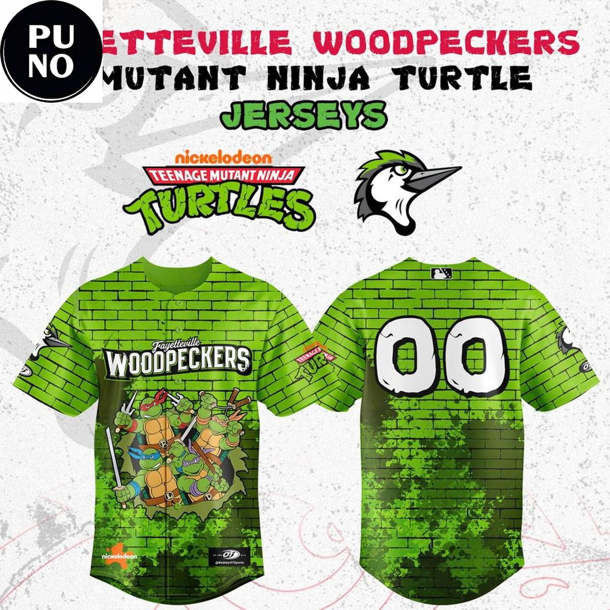 Fayetteville Woodpeckers x Teenage Mutant Ninja Turtle 2026 Personalized Baseball Jersey