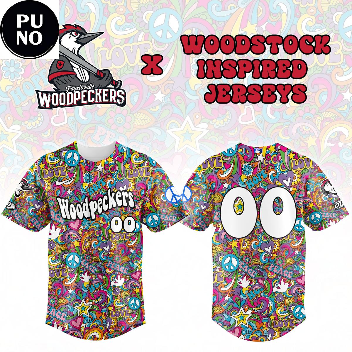 Fayetteville Woodpeckers x Woodstock Inspired Night 2026 Personalized Baseball Jersey