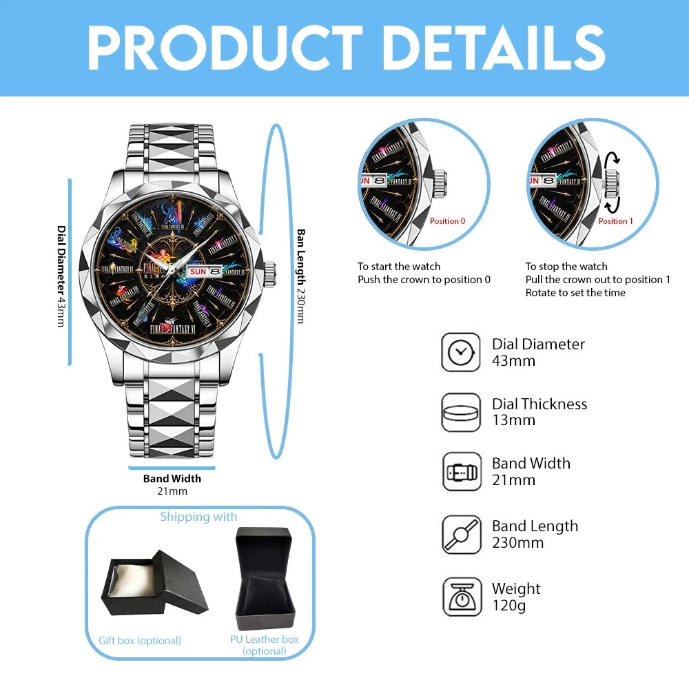 Final Fantasy Alloy Luxury Quartz Watch – GNE9180