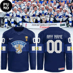Finland National Team Leijonat 2026 IIHF World Champions Personalized Hockey Jersey