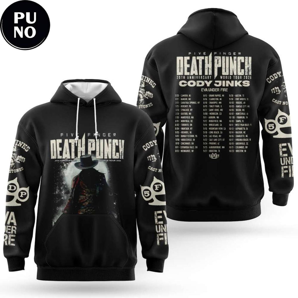 Five Finger Death Punch 20th Anniversary World Tour 2026 Hoodie Shirt