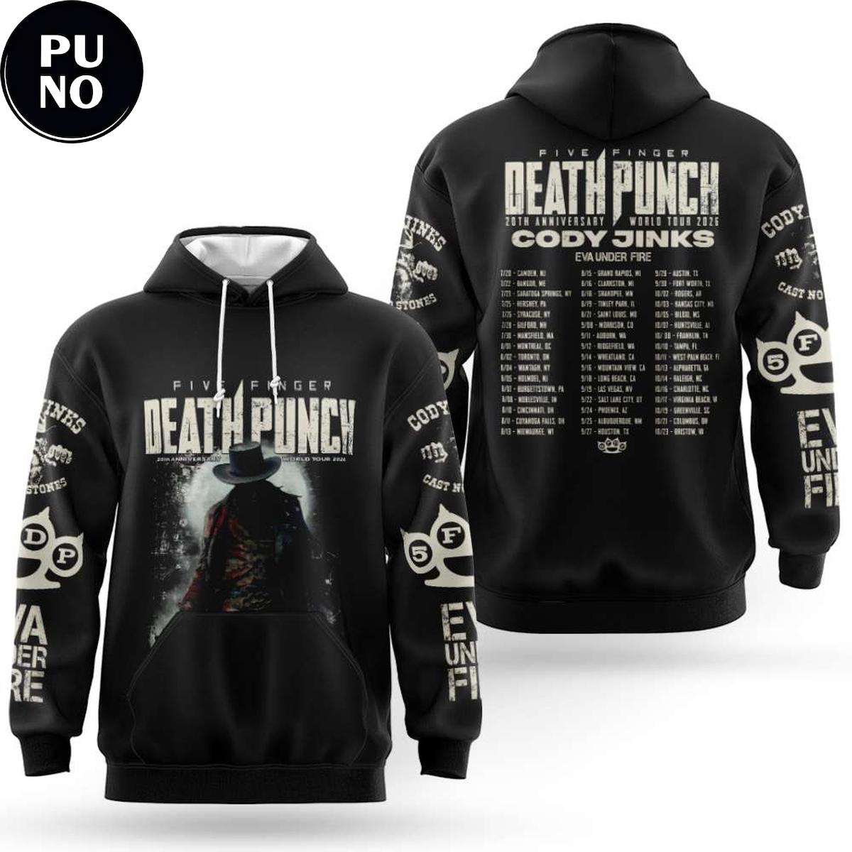 Five Finger Death Punch 20th Anniversary World Tour 2026 Hoodie Shirt