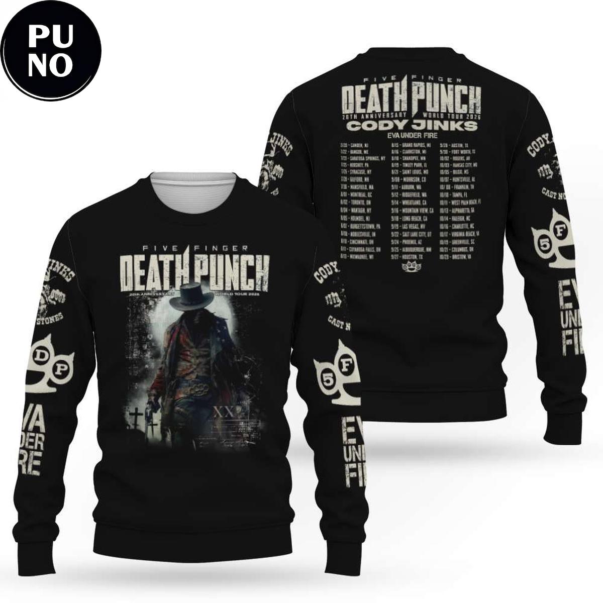 Five Finger Death Punch 20th Anniversary World Tour 2026 Hoodie Shirt