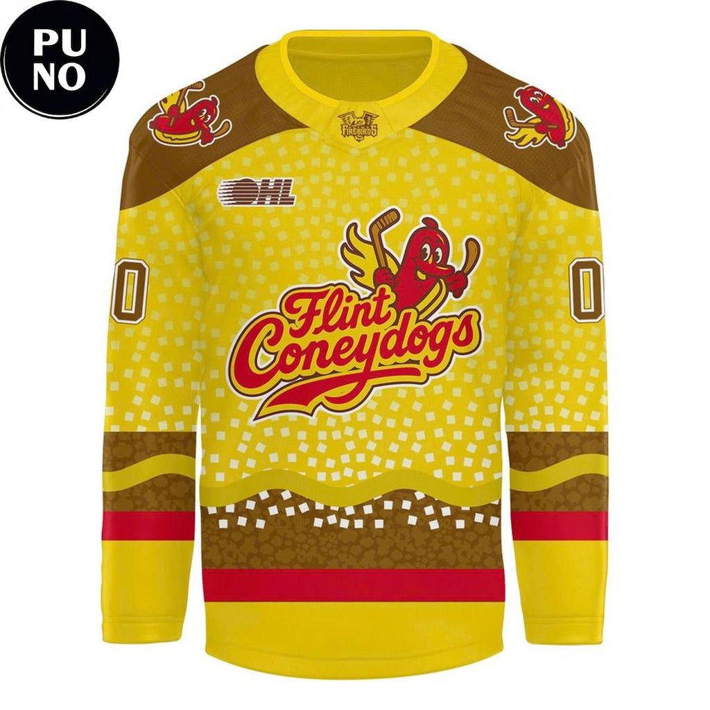 Flint Firebirds Flint Coneydogs 2026 OHL Personalized Hockey Jersey