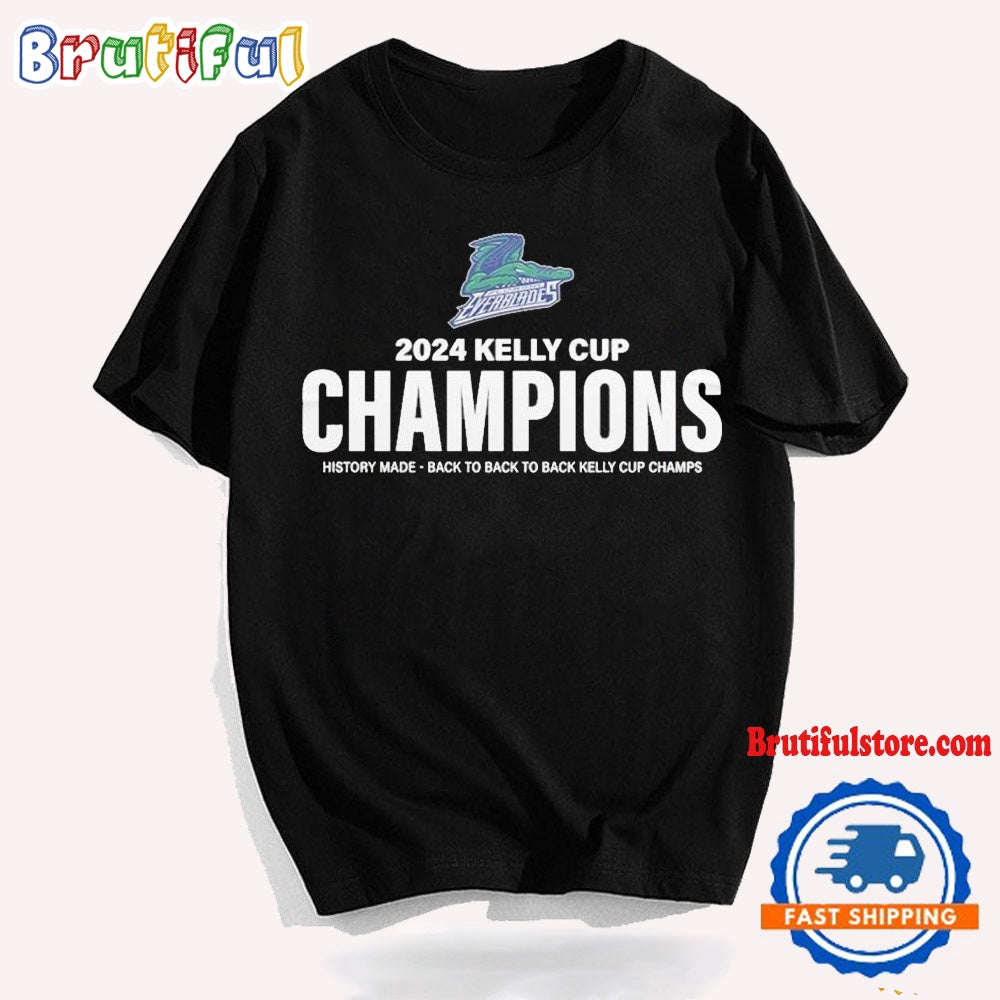 Florida Everblades 2024 History Made Back To Back To Back Kelly Cup Champions T Shirt