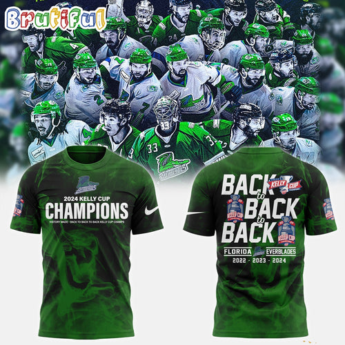 Florida Everblades 2024 Kelly Cup Champions 3D Shirt